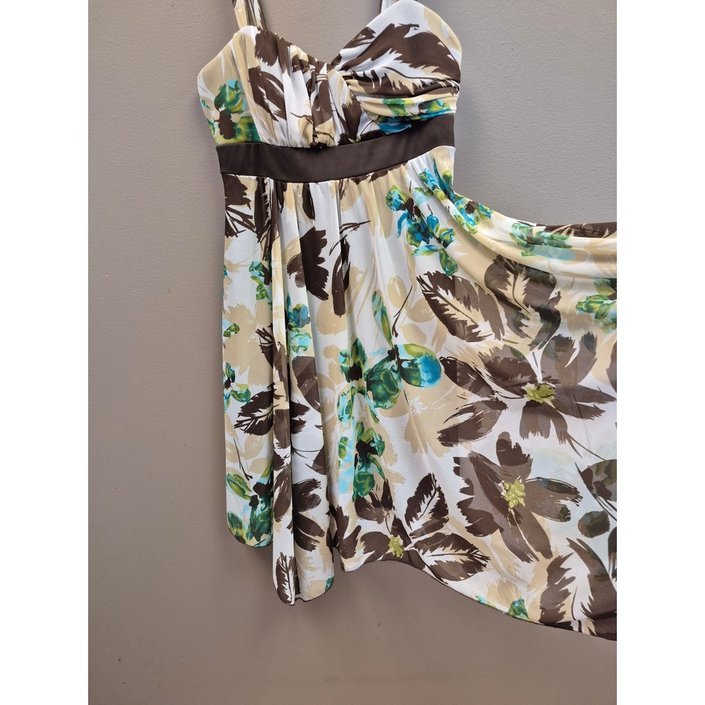 Trixxi Women's‎ L Babydoll Floral High Low Dress Built In Bra Party Cocktail y2k